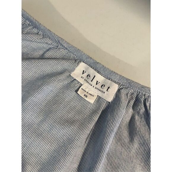 Velvet cotton embroidered blouse - Picture 5 of 8